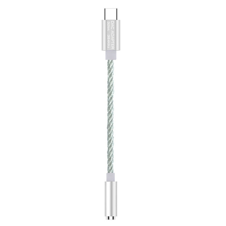 TA12-R2 USB-C / Type-C Male to 3.5mm Audio Female Single Crystal Copper Braid Earphone Adapter, Black Grey, Grey, Copper + Silver, Silver