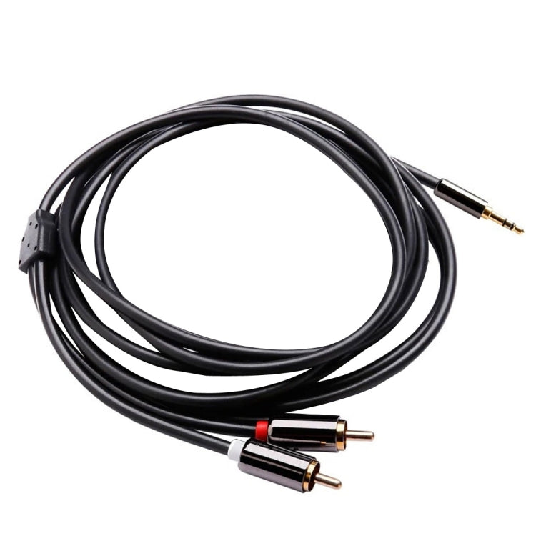 2m Gold Plated 3.5mm Jack to 2 x RCA Male Stereo Audio Cable, Length: 2m