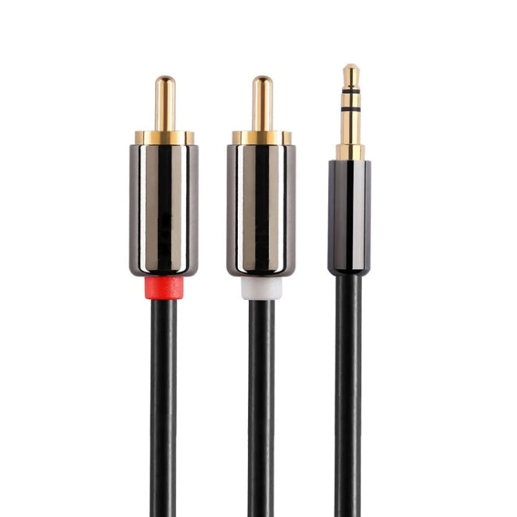 2m Gold Plated 3.5mm Jack to 2 x RCA Male Stereo Audio Cable, Length: 2m