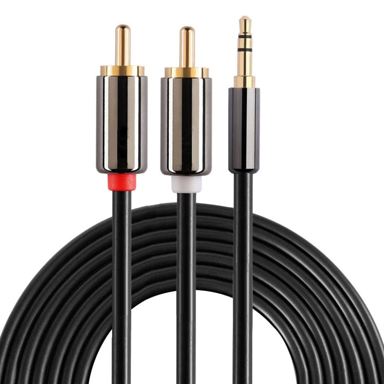 3m Gold Plated 3.5mm Jack to 2 x RCA Male Stereo Audio Cable, Length: 3m
