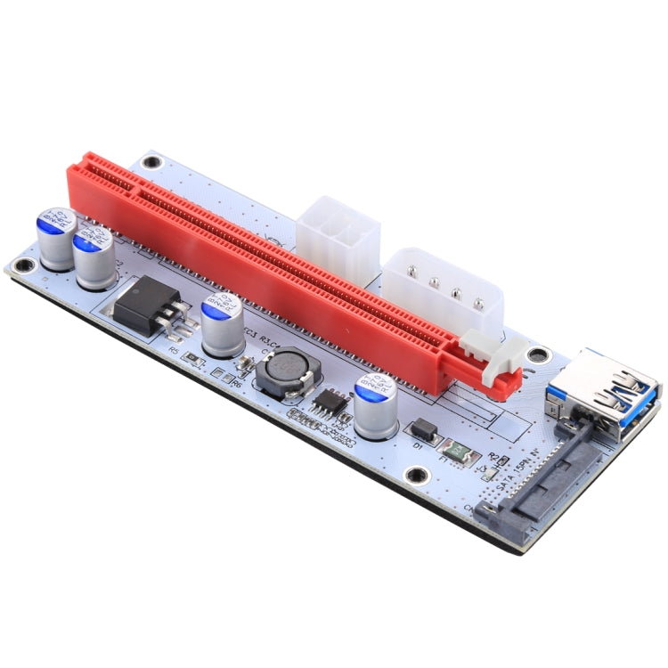 PCE164P-N06 VER008S USB 3.0 PCI-E Express 1x to 16x PCI-E Extender Riser Card Adapter 15 Pin SATA Power 6 Pin + 4 Pin Power Supply Port with 60cm USB Cable, VER008S Red