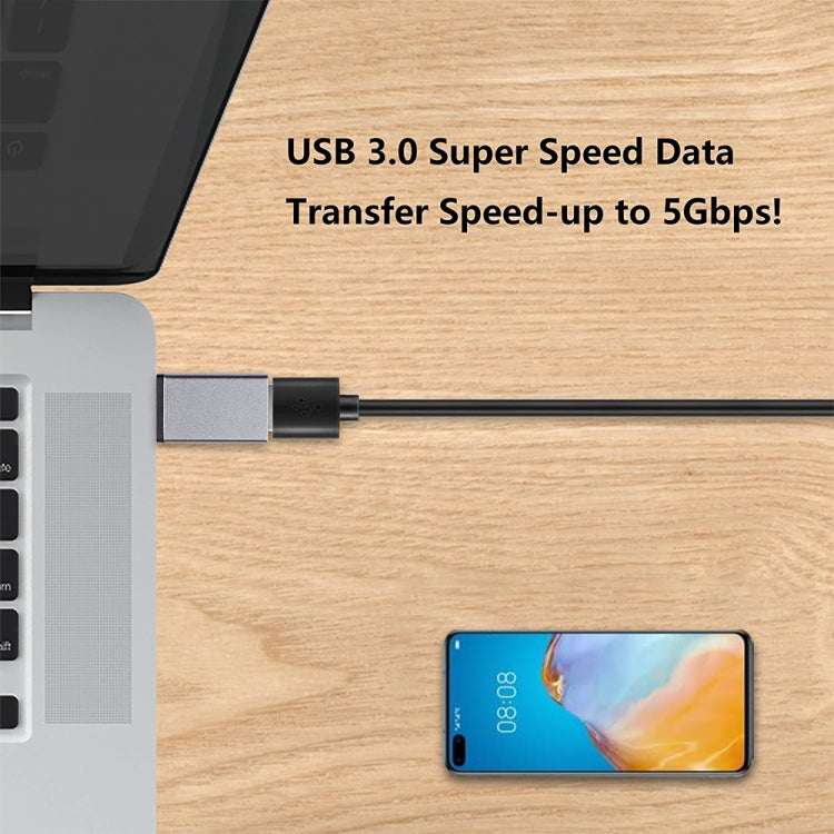 Aluminum Alloy USB-C / Type-C 3.1 Male to USB 3.0 Female Data / Charger Adapter