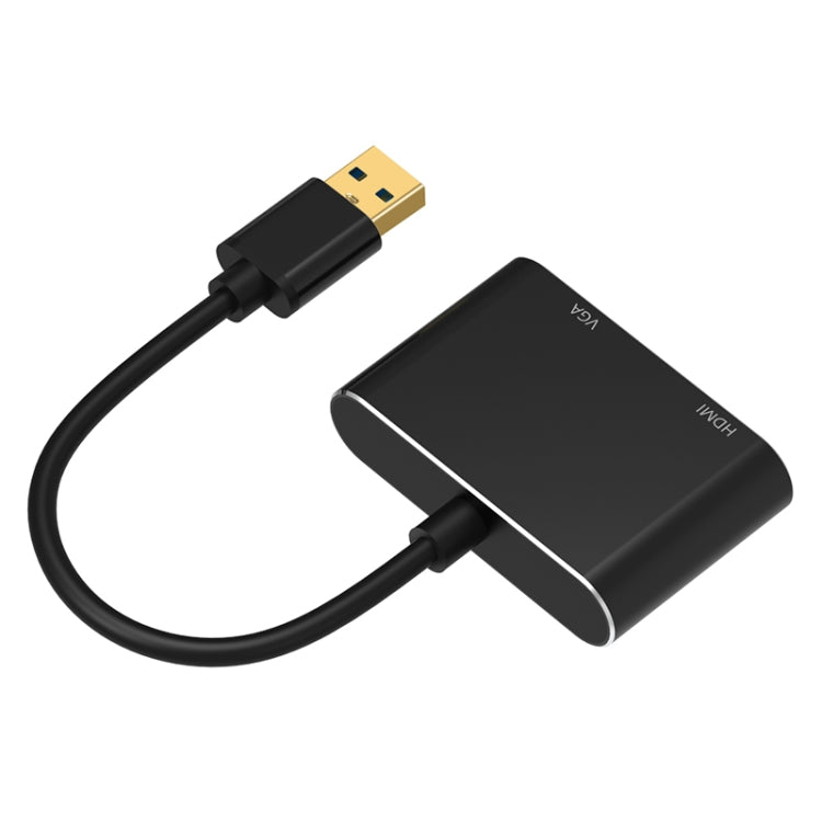 5201B 2 in 1 USB 3.0 to VGA + HDMI HD Video Converter, 5201B Black, 5201B Silver