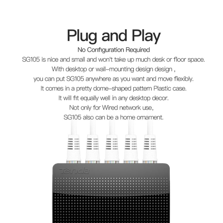 Tenda SG105 Mini 5 Ports 1000Mpbs Fast Gigabit Ethernet Network Switch  LAN HUB, Tenda SG105 5 Ports Black