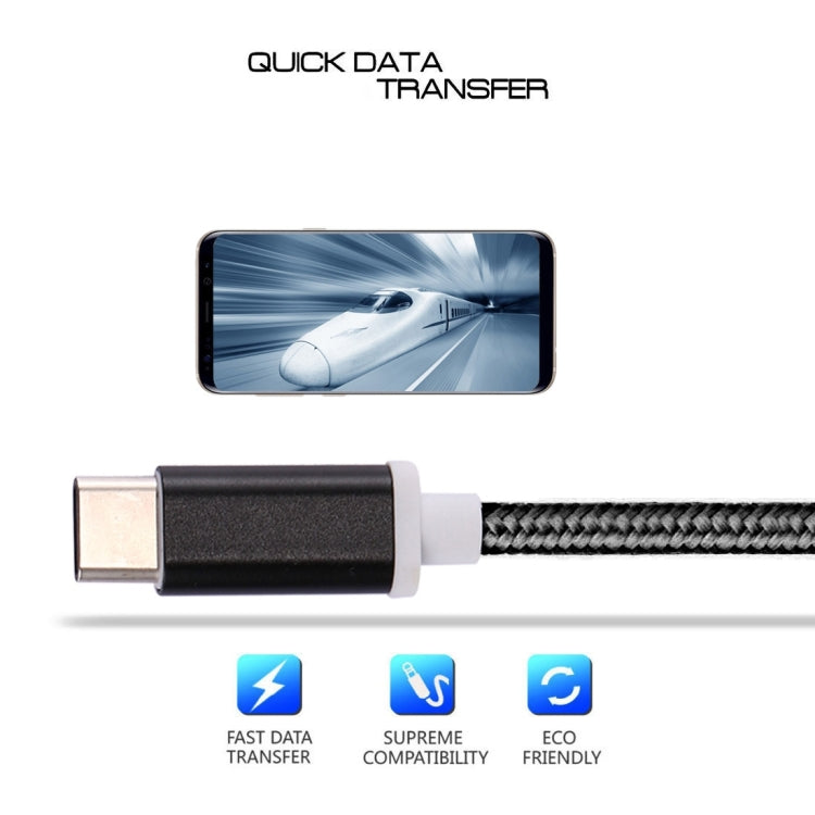 USB-C / Type-C Male to 3.5mm Female Weave Texture Audio Adapter, Length: about 10cm, Silver, Black, Gold, Rose Gold