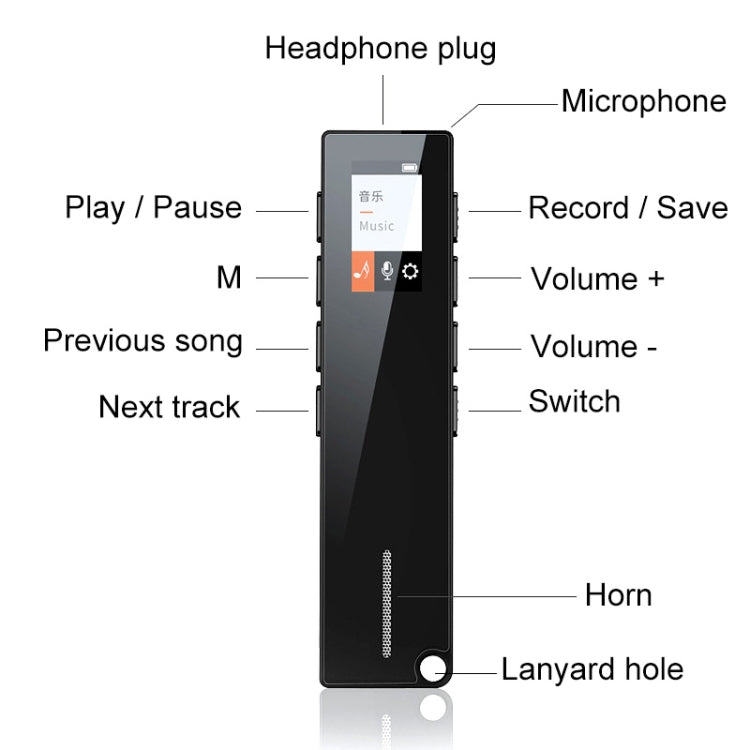 N3 16GB Noise Reduction Color Screen Mini MP3 Recorder, 16GB