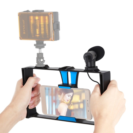 PULUZ 2 in 1 Live Broadcast Smartphone Video Rig + Microphone Kits for iPhone, Galaxy, Huawei, Xiaomi, HTC, LG, Google, and Other Smartphones