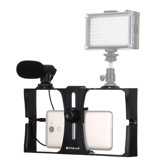 PULUZ 2 in 1 Live Broadcast Smartphone Video Rig + Microphone Kits for iPhone, Galaxy, Huawei, Xiaomi, HTC, LG, Google, and Other Smartphones