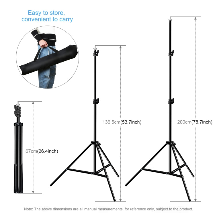 PULUZ 2.9x2m Photo Studio Background Support Stand Backdrop Crossbar Bracket Kit with Red / Blue / Green Backdrops, 2.9 x2 m (double stands)