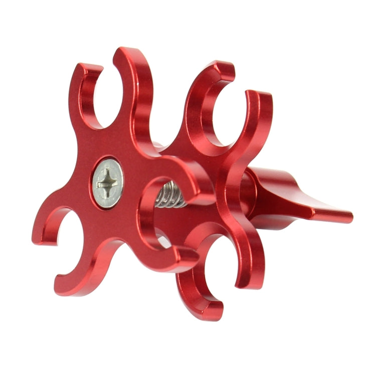 PULUZ Triple Ball Clamp Open Hole Diving Camera Bracket CNC Aluminum Spring Flashlight Clamp for Diving Underwater Photography System, Triple Ball Open Hole(Black), Triple Ball Open Hole(Red)