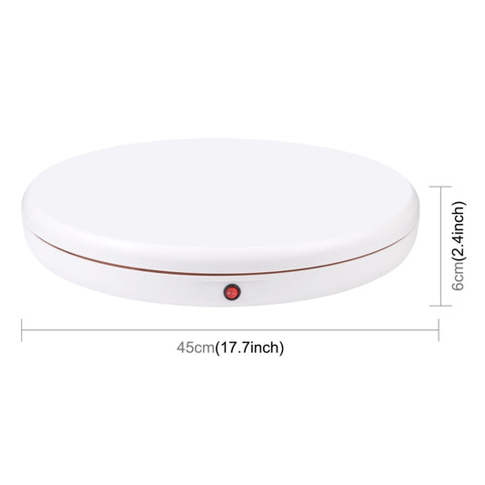 PULUZ 45cm Remote Control Adjusting Speed Rotating Turntable Display Stand, White, Load 100kg