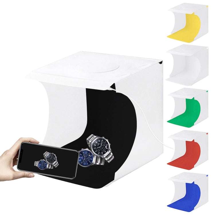 PULUZ 20cm Folding Portable 550LM Light Photo Lighting Studio Shooting Tent Box Kit with 6 Colors Backdrops (Black, White, Orange, Red, Green, Blue), Unfold Size: 24cm x 23cm x 23cm, 20cm Box, 20cm Box(US)