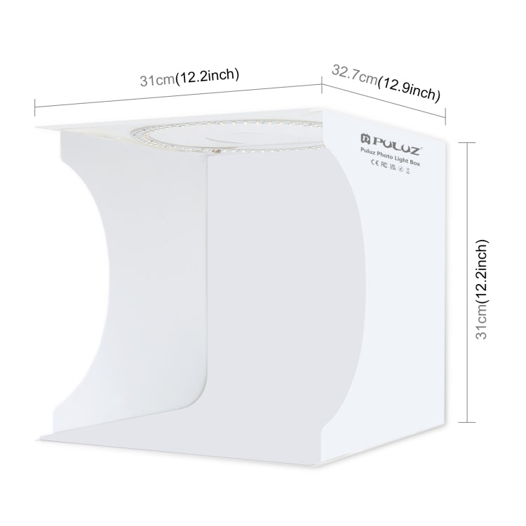 PULUZ 30cm Folding Portable Ring Light Board Photo Lighting Studio Shooting Tent Box Kit with 6 Colors Backdrops (Black, White, Yellow, Red, Green, Blue), Unfold Size: 31cm x 31cm x 32cm, 30cm Box