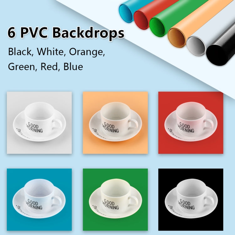 PULUZ 30cm Folding  High 97 CRI Ring Light Photo Lighting Studio Shooting Tent Box Kit with 6 Colors Backdrops (Black, White, Orange, Red, Green, Blue), Unfold Size: 30cm x 30cm x 30cm, 30cm Box Black, 30cm Box Green