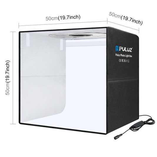 PULUZ 50cm Folding Portable Ring Light PD30W Quick Charge USB Photo Lighting Studio Shooting Tent Box with 6 x Dual-Side Backdrops, Size: 50cm x 50cm x 50cm