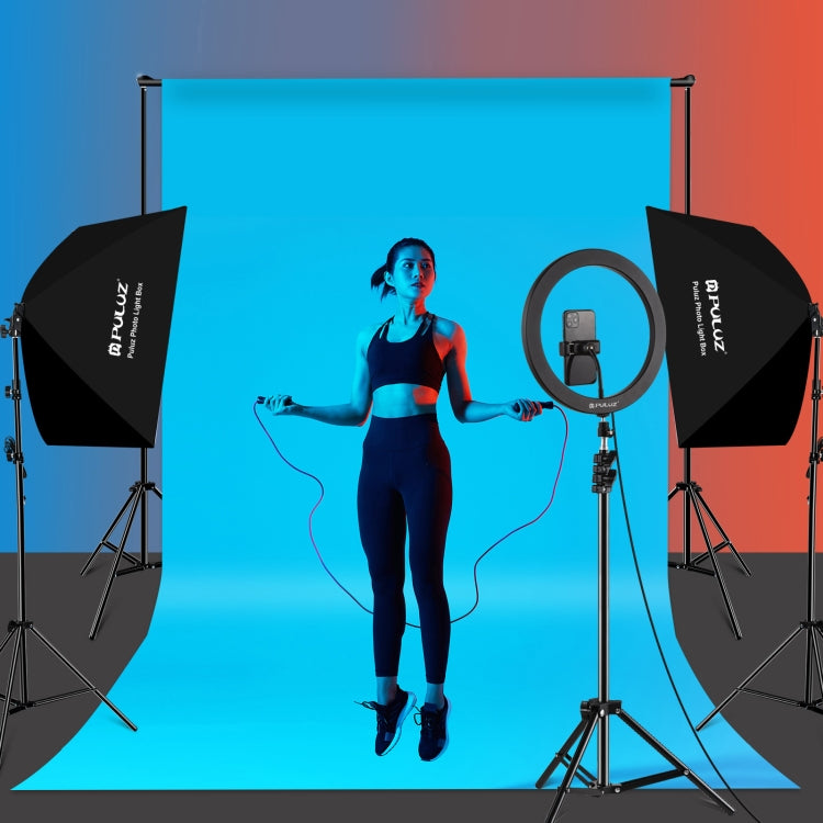 PULUZ 50x70cm Studio Softbox + 2m Tripod Mount + Single E27 30W 5700K White Light LED Bulb Photography Kit, Single Bulb EU Plug, Single Bulb US Plug