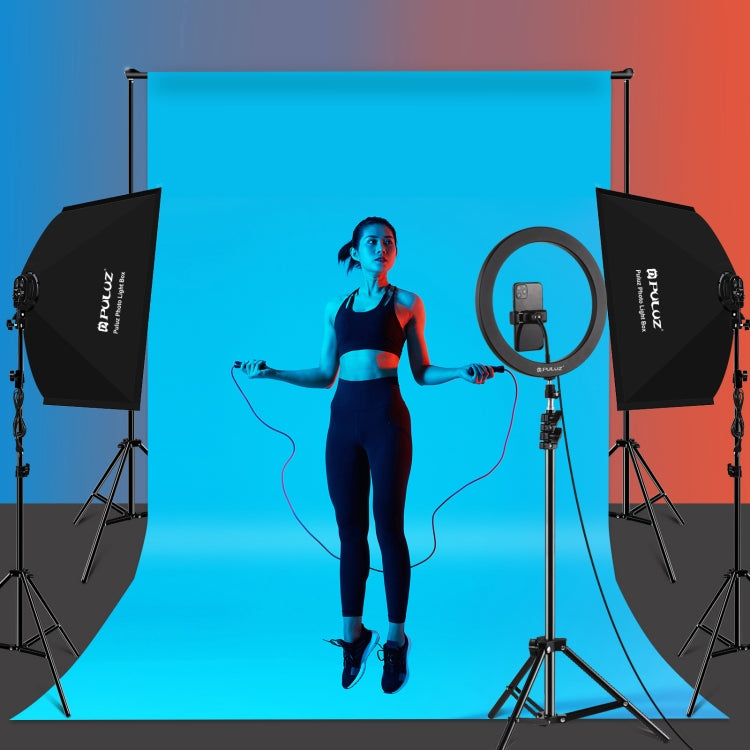 PULUZ 50x70cm Studio Softbox + 2m Tripod Mount + 4 x E27 20W 5700K White Light LED Light Bulb Photography Lighting Kit, 4 x Bulb US Plug, 4 x Bulb EU Plug