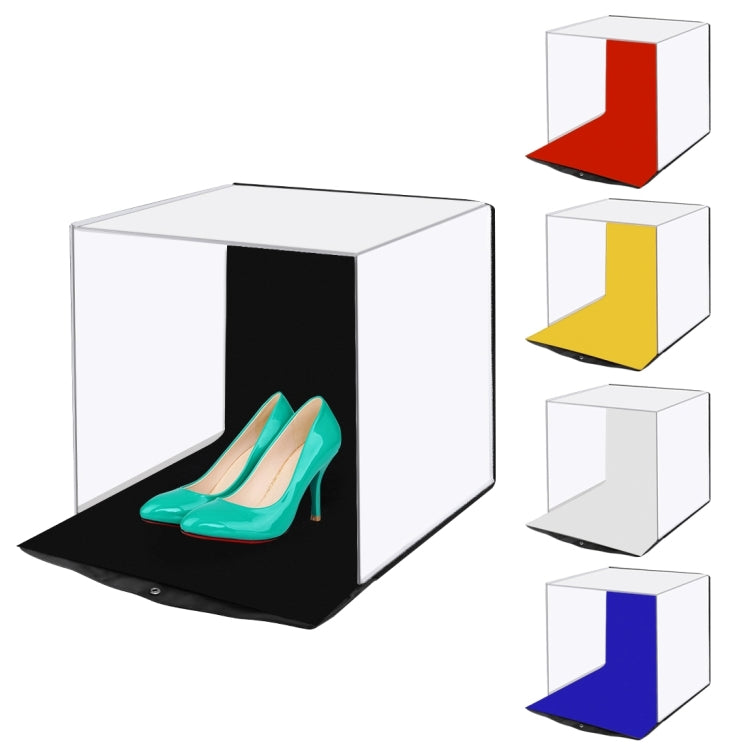 PULUZ 40cm Photo Softbox Portable Folding Studio Shooting Tent Box Kits with 5 Colors Backdrops (Red, Yellow, Blue, White, Black), Size: 40cm x 40cm x 40cm, Softbox