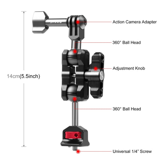 PULUZ Magic Arm Multi-way Ball  Aluminum Alloy Mount