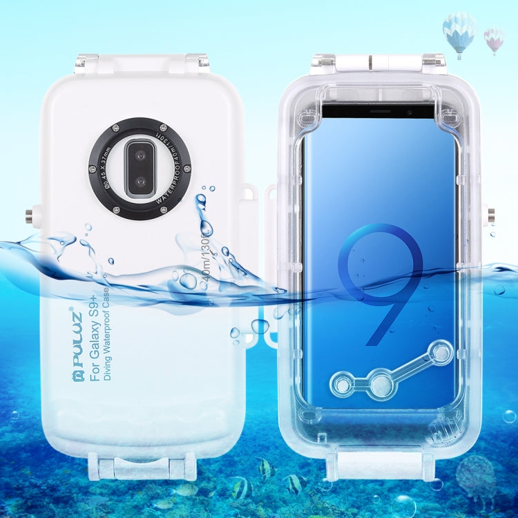 PULUZ 40m/130ft Waterproof Diving Case for Galaxy S9+, Photo Video Taking Underwater Housing Cover, Only Support Android 8.0.0 or below, For Galaxy S9+(W)