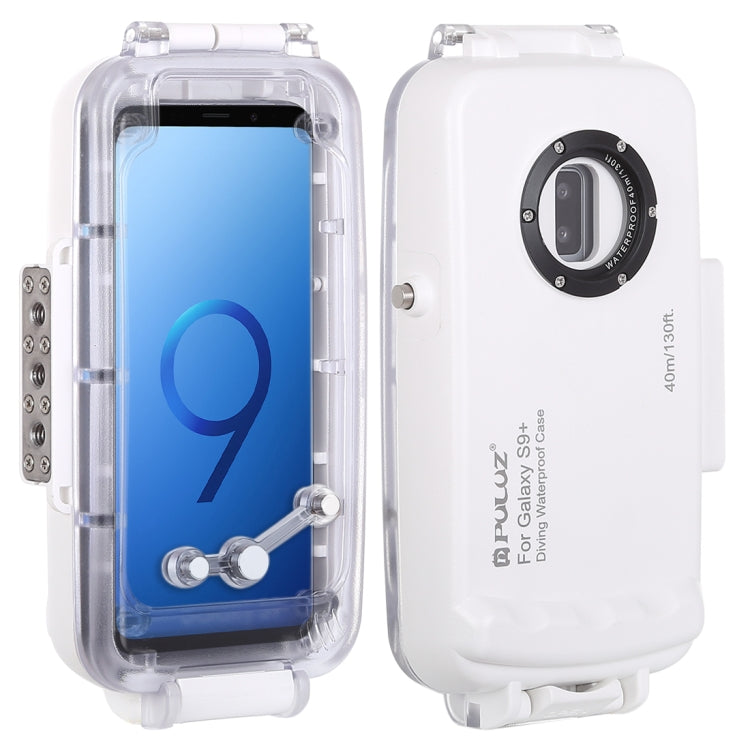 PULUZ 40m/130ft Waterproof Diving Case for Galaxy S9+, Photo Video Taking Underwater Housing Cover, Only Support Android 8.0.0 or below, For Galaxy S9+(W)