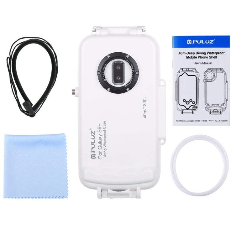 PULUZ 40m/130ft Waterproof Diving Case for Galaxy S9+, Photo Video Taking Underwater Housing Cover, Only Support Android 8.0.0 or below, For Galaxy S9+(W)