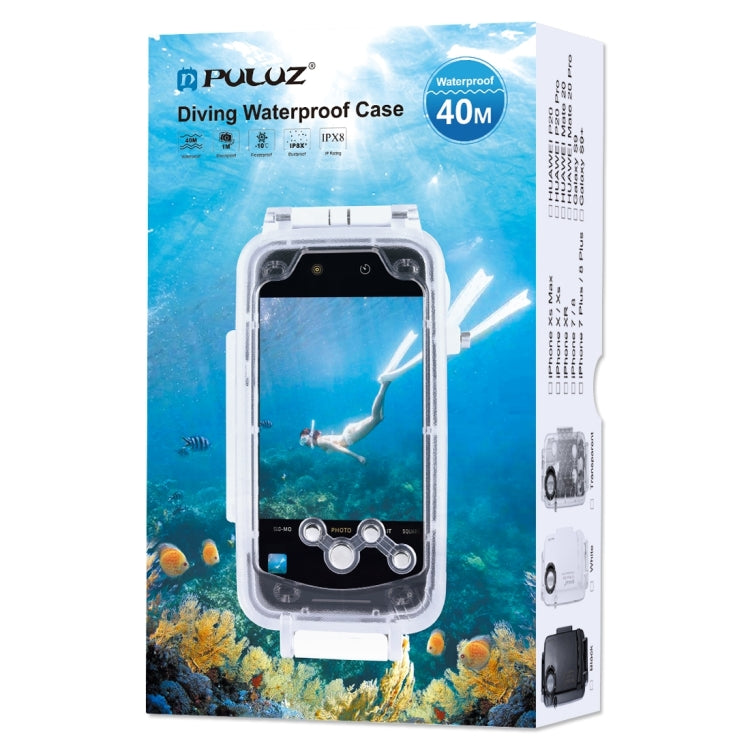 PULUZ 40m/130ft Waterproof Diving Case for Galaxy S9+, Photo Video Taking Underwater Housing Cover, Only Support Android 8.0.0 or below, For Galaxy S9+(W)