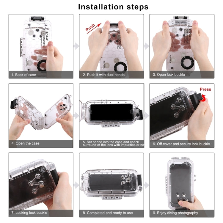 PULUZ 40m/130ft Waterproof Diving Case for Galaxy S9+, Photo Video Taking Underwater Housing Cover, Only Support Android 8.0.0 or below, For Galaxy S9+(W)