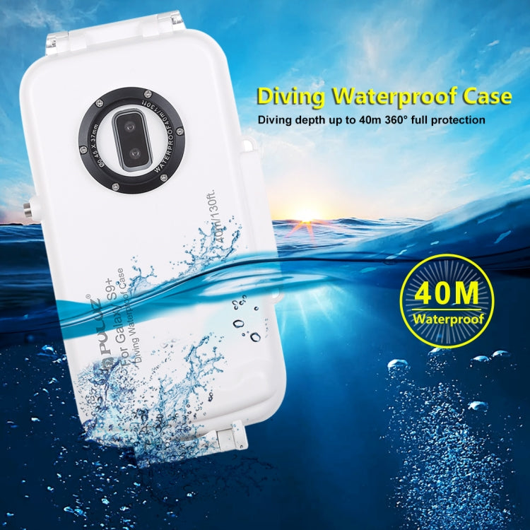 PULUZ 40m/130ft Waterproof Diving Case for Galaxy S9+, Photo Video Taking Underwater Housing Cover, Only Support Android 8.0.0 or below, For Galaxy S9+(W)