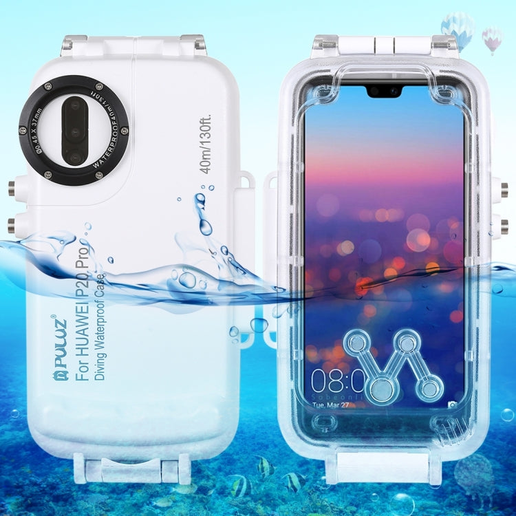 PULUZ 40m/130ft Waterproof Diving Case for Huawei P20 Pro, Photo Video Taking Underwater Housing Cover, For Huawei P20 Pro(W), For Huawei P20 Pro(B)