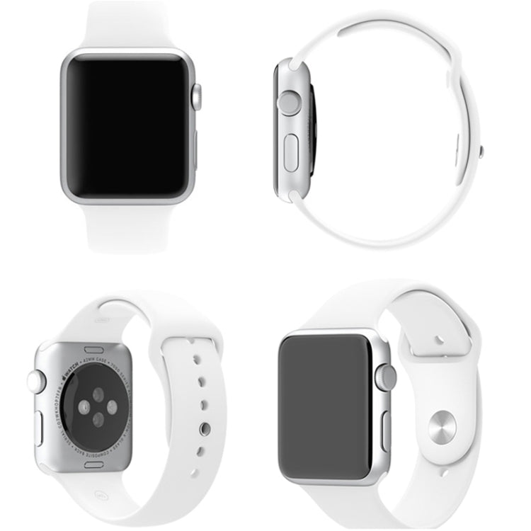 For Apple Watch Sport 42mm High-performance Longer Rubber Sport Watch Band with Pin-and-tuck Closure
