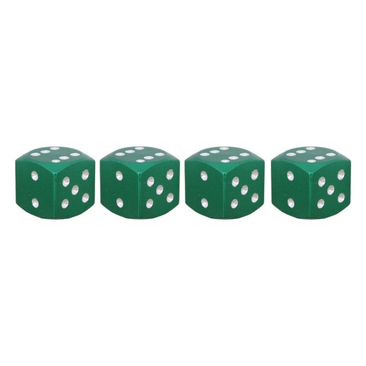 Universal 8mm Dice Style Aluminium Alloy Car Tire Valve Caps, Pack of 4