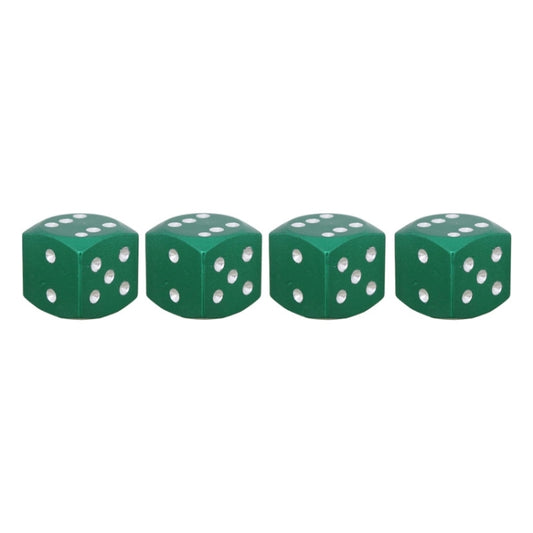 Universal 8mm Dice Style Aluminium Alloy Car Tire Valve Caps, Pack of 4