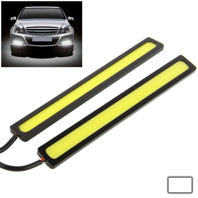 2 x 6W DIY White LED Daytime Running Light / DRL Lamp, Length: 17cm, Length: 17cm(Black)