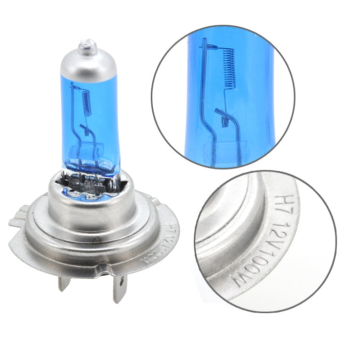 H7 Halogen Car Headlight, 2400 Lumens White Light, 12V / 100W 6000K, H7
