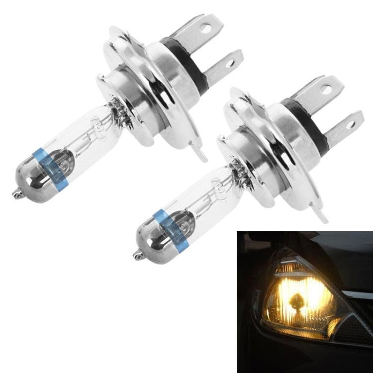 2 PCS H4 12V 60/55W P43T / 4300K / 2100lm Xenon Car Headlight Bulbs, Warm White, H4