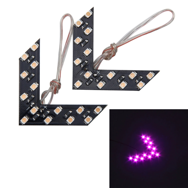 14 LED 3528 SMD Arrows Light for Car Side Mirror Turn Signal, Pairs, Universal Blue, Universal Yellow, Universal Red, 2 PCS, Universal Pink Light