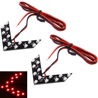 14 LED 3528 SMD Arrows Light for Car Side Mirror Turn Signal, Pairs, Universal Blue, Universal Yellow, Universal Red, 2 PCS, Universal Pink Light