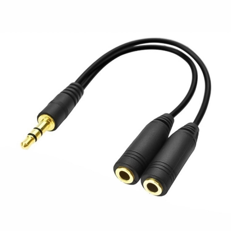 3.5mm Male to Dual 3.5mm Female Earphone Splitter adapter, Length: Approx 25cm, 3.5mm Male to 2 x 3.5mm Female