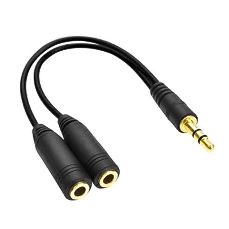 3.5mm Male to Dual 3.5mm Female Earphone Splitter adapter, Length: Approx 25cm, 3.5mm Male to 2 x 3.5mm Female