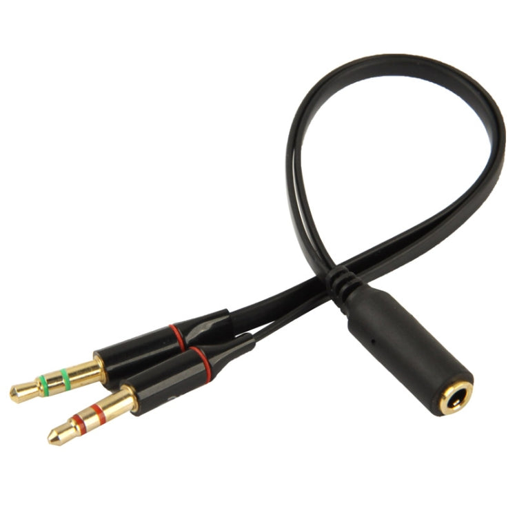 3.5mm jack Male to 3.5mm Female Audio Cable Adapter, Total Length: 13cm, Black
