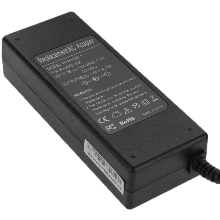 19V 4.74A AC Adapter for HP Laptop, Output Tips:  4.8mm x 1.7mm, 19V 4.74A