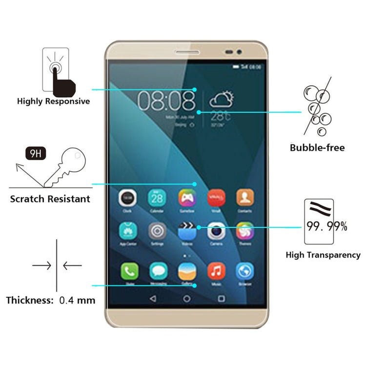 0.4mm 9H+ Surface Hardness 2.5D Explosion-proof Tempered Glass Film for Huawei MediaPad X2, For MediaPad X2