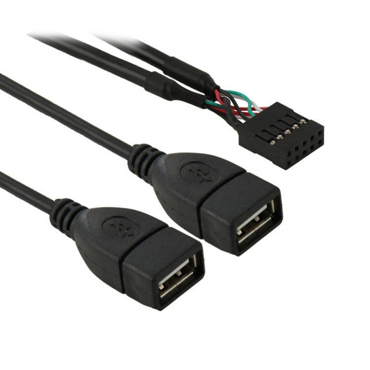 10 Pin Motherboard Female Header to 2 USB 2.0 Female Adapter Cable, Length: 50cm, 10 Pin Motherboard to 2 USB AF