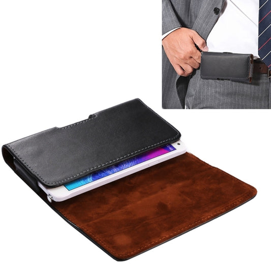 Universal Horizontal Style Leather Case Waist Bag with Back Splint