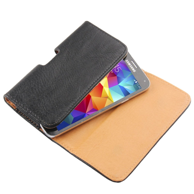 Litchi Texture Wallet Style Leather Case with Belt Clip for iPhone X  / 7 / 6, Galaxy S6 / S5 / S4 / S3 (Black)