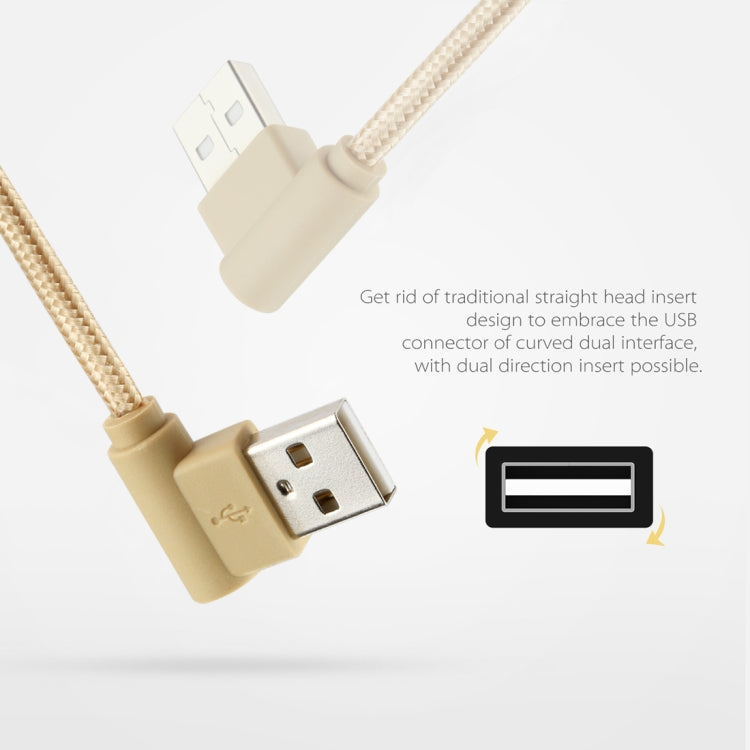 25cm USB to USB-C / Type-C Nylon Weave Style Double Elbow Charging Cable, 25cm Type-C