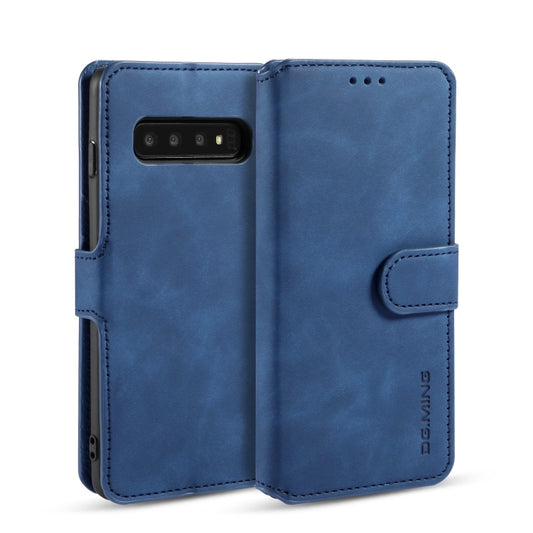DG.MING Retro Oil Side Horizontal Flip Case for Galaxy S10, with Holder & Card Slots & Wallet