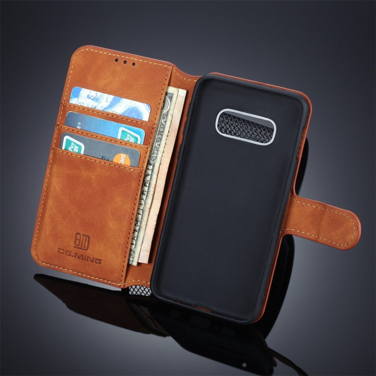 DG.MING Retro Oil Side Horizontal Flip Case for Galaxy S10 E, with Holder & Card Slots & Wallet, Galaxy S10 E