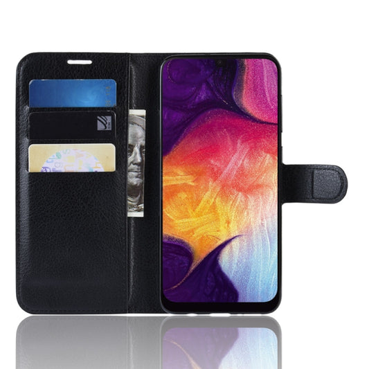 Litchi Texture Horizontal Flip Leather Case for Galaxy A50, with Wallet & Holder & Card Slots